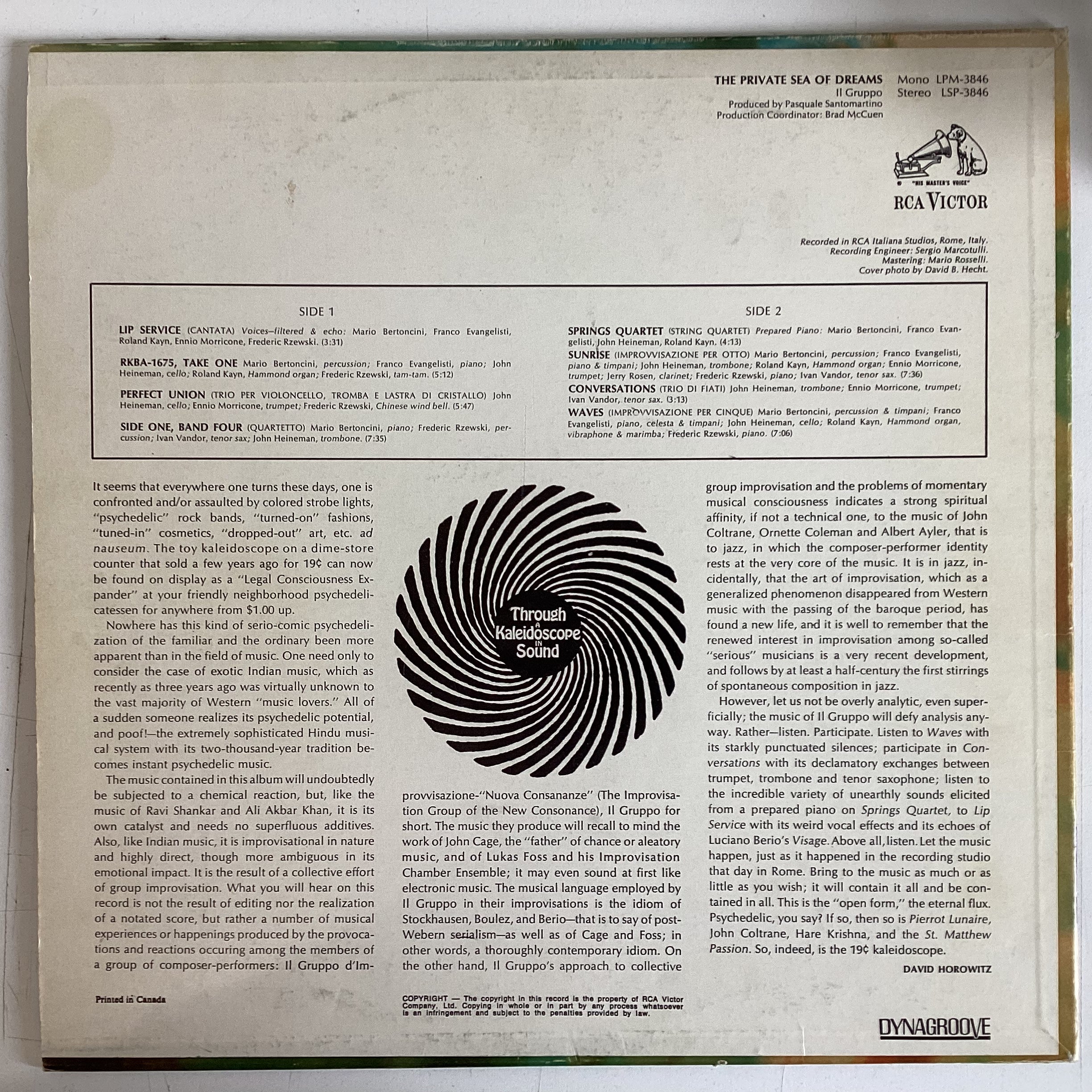 IL GRUPPO = PRIVATE SEA OF DREAMS (MONO) (CDN 1967) (USED)