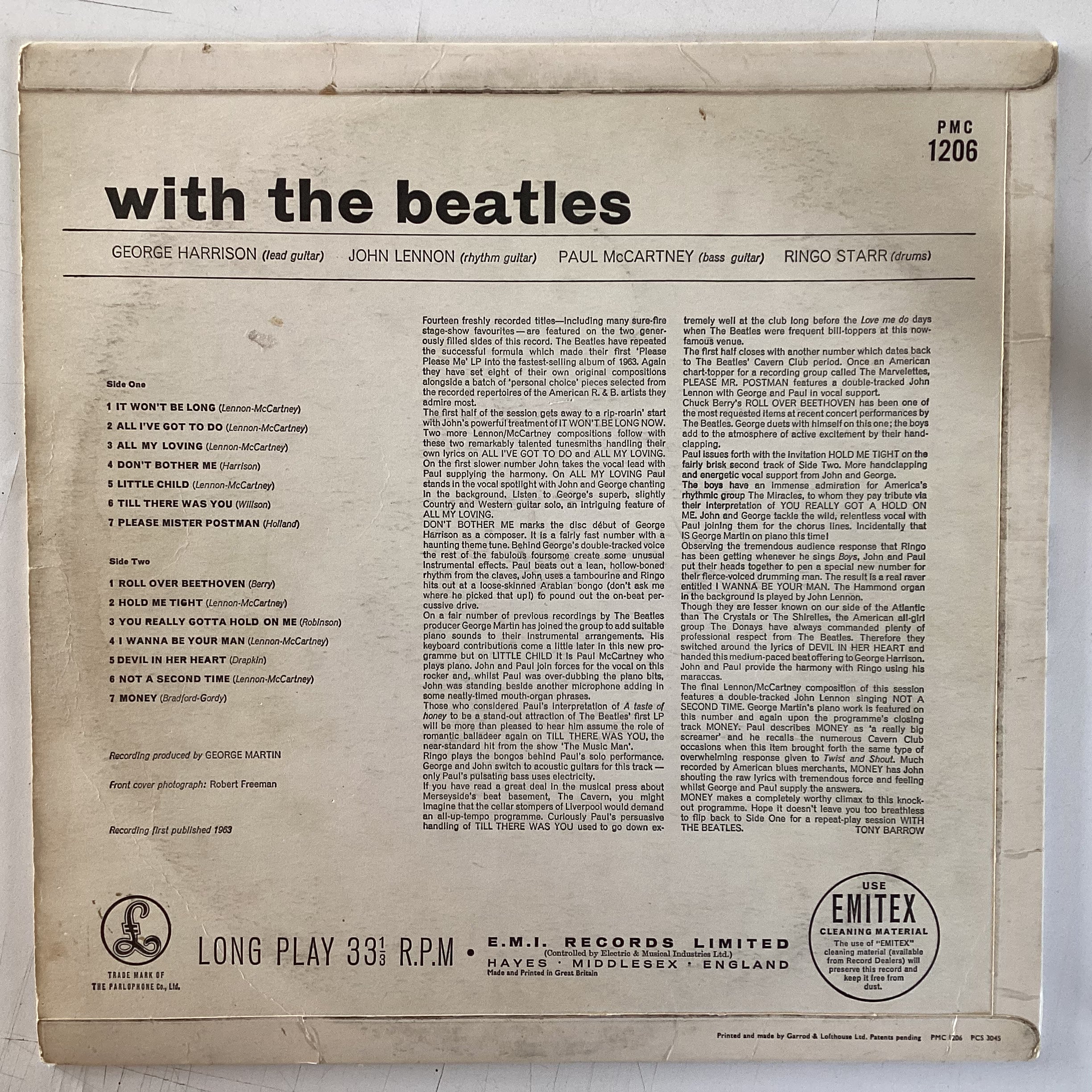 BEATLES = WITH THE BEATLES (MONO) (UK 1963) (USED)