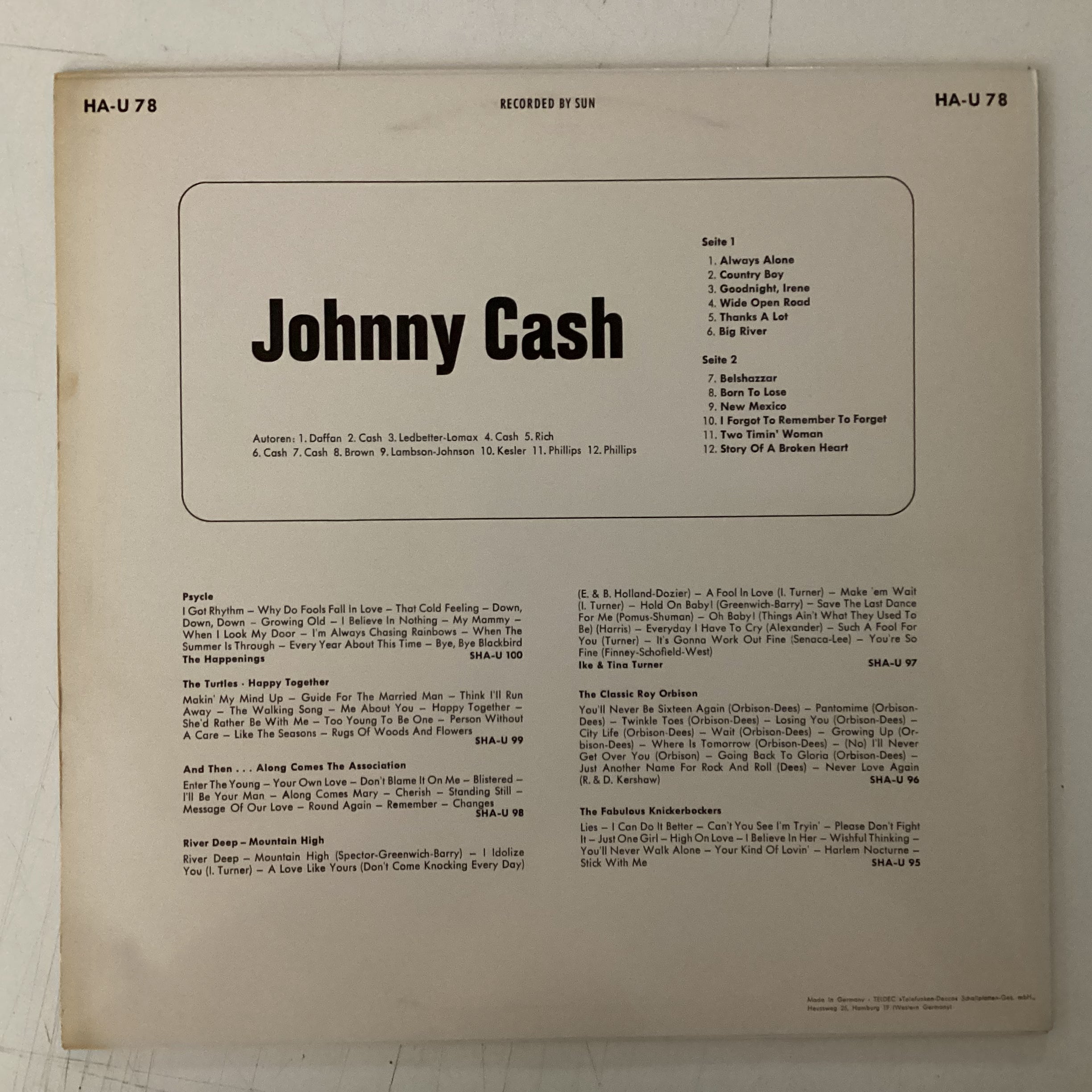 CASH, JOHNNY = JOHNNY CASH (GERMANY 1964) (USED)