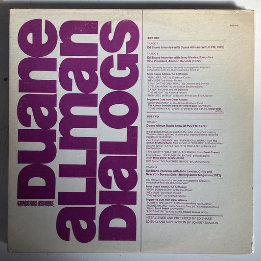 ALLMAN, DUANE = DIALOGS (US 1972) (USED)