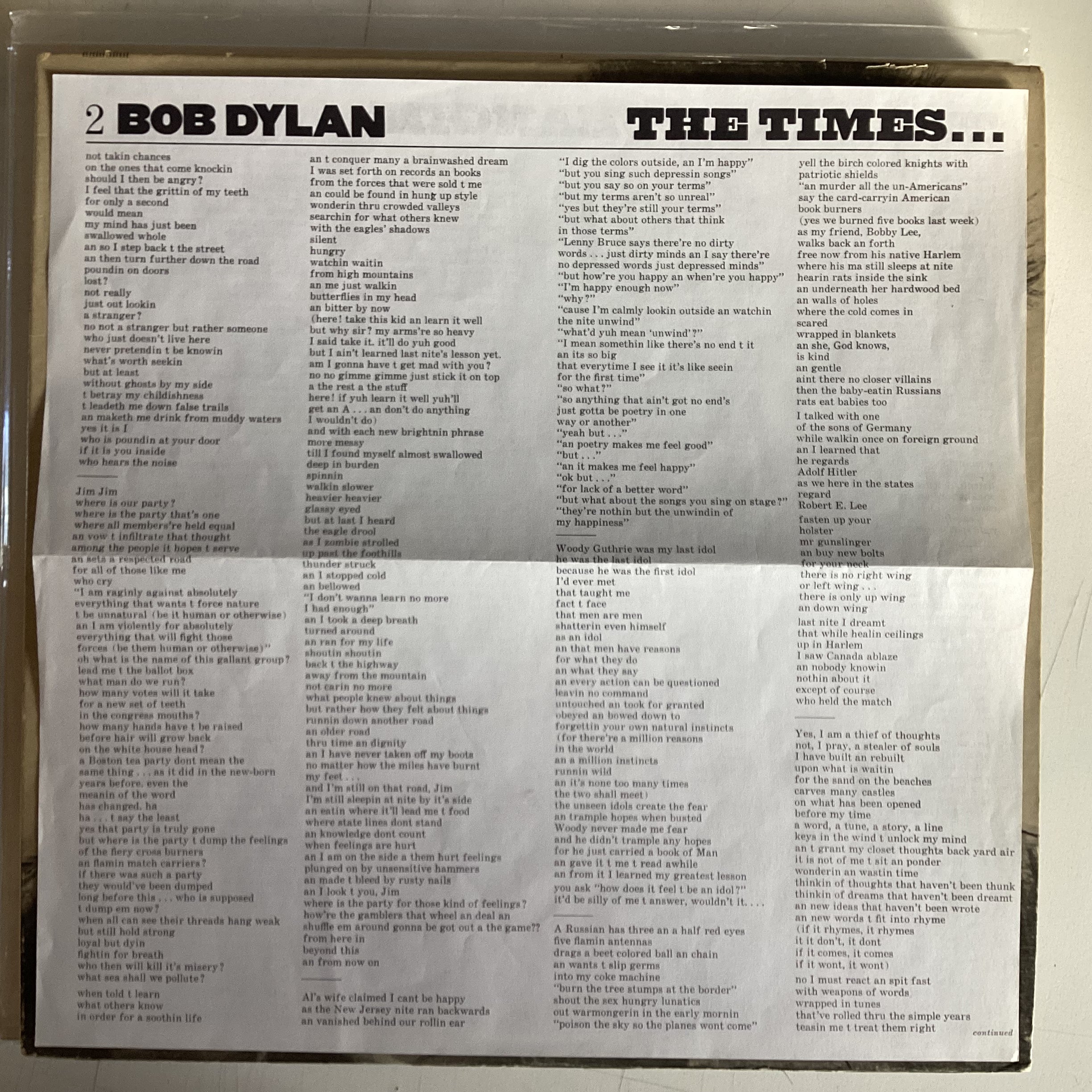 DYLAN, BOB = TIMES THEY ARE A-CHANGIN’ (CDN 1964) (USED)