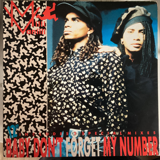 MILLI VANILLI = BABY DON’T FORGET MY NUMBER (12 IN.) (CDN 1989) (USED