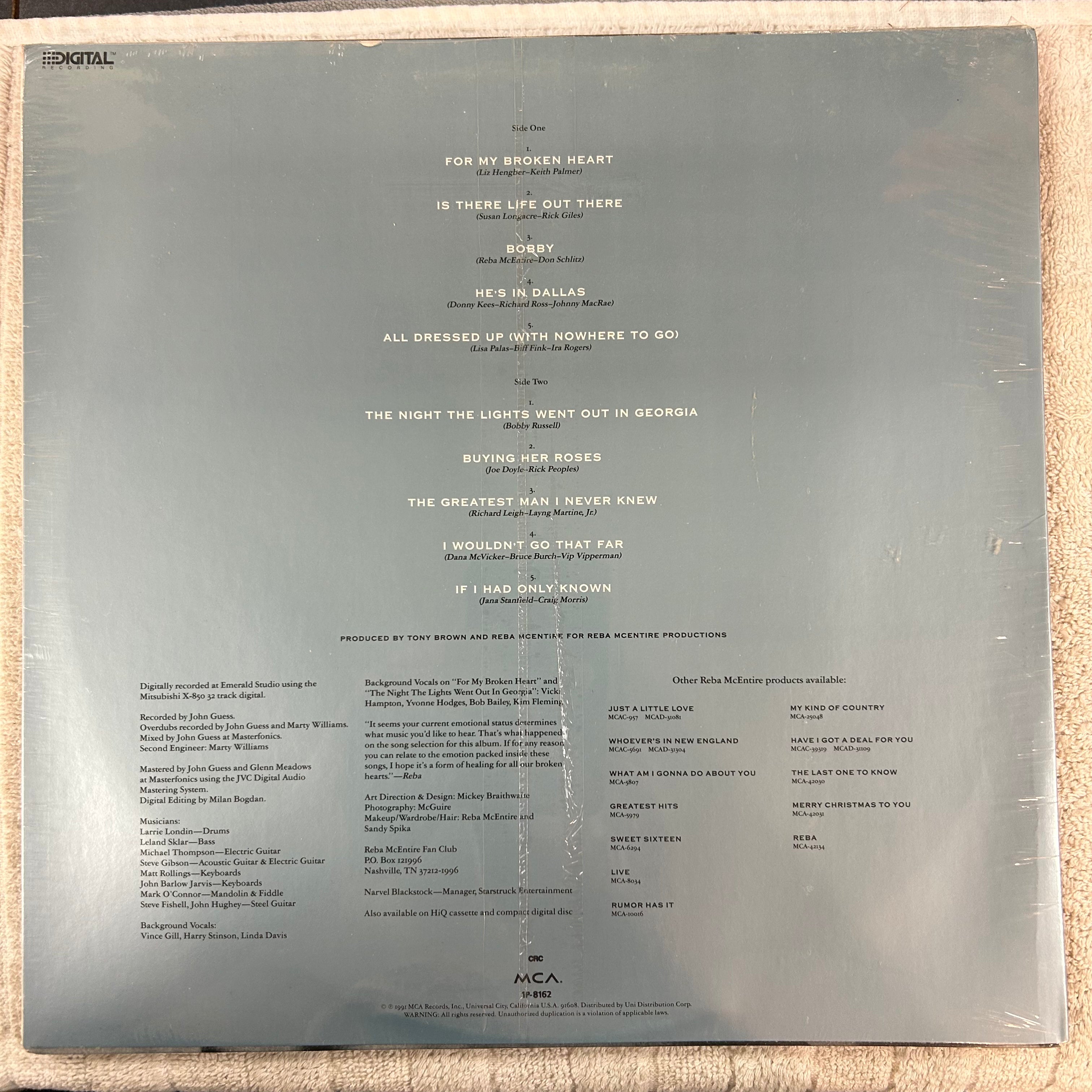 MCENTIRE, REBA = FOR MY BROKEN HEART (US 1991) (SEALED)
