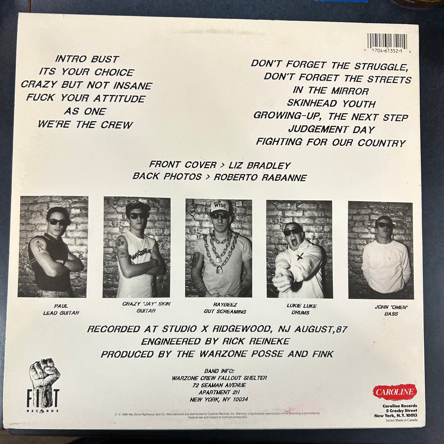 WARZONE = DON'T FORGET THE STRUGGLE (US 1988 REISSUE) (USED)