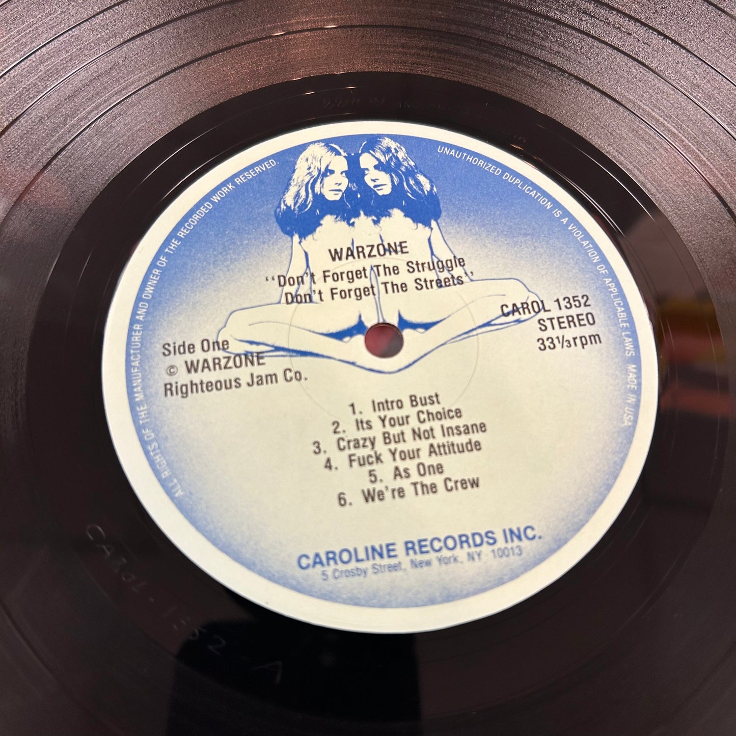 WARZONE = DON'T FORGET THE STRUGGLE (US 1988 REISSUE) (USED)