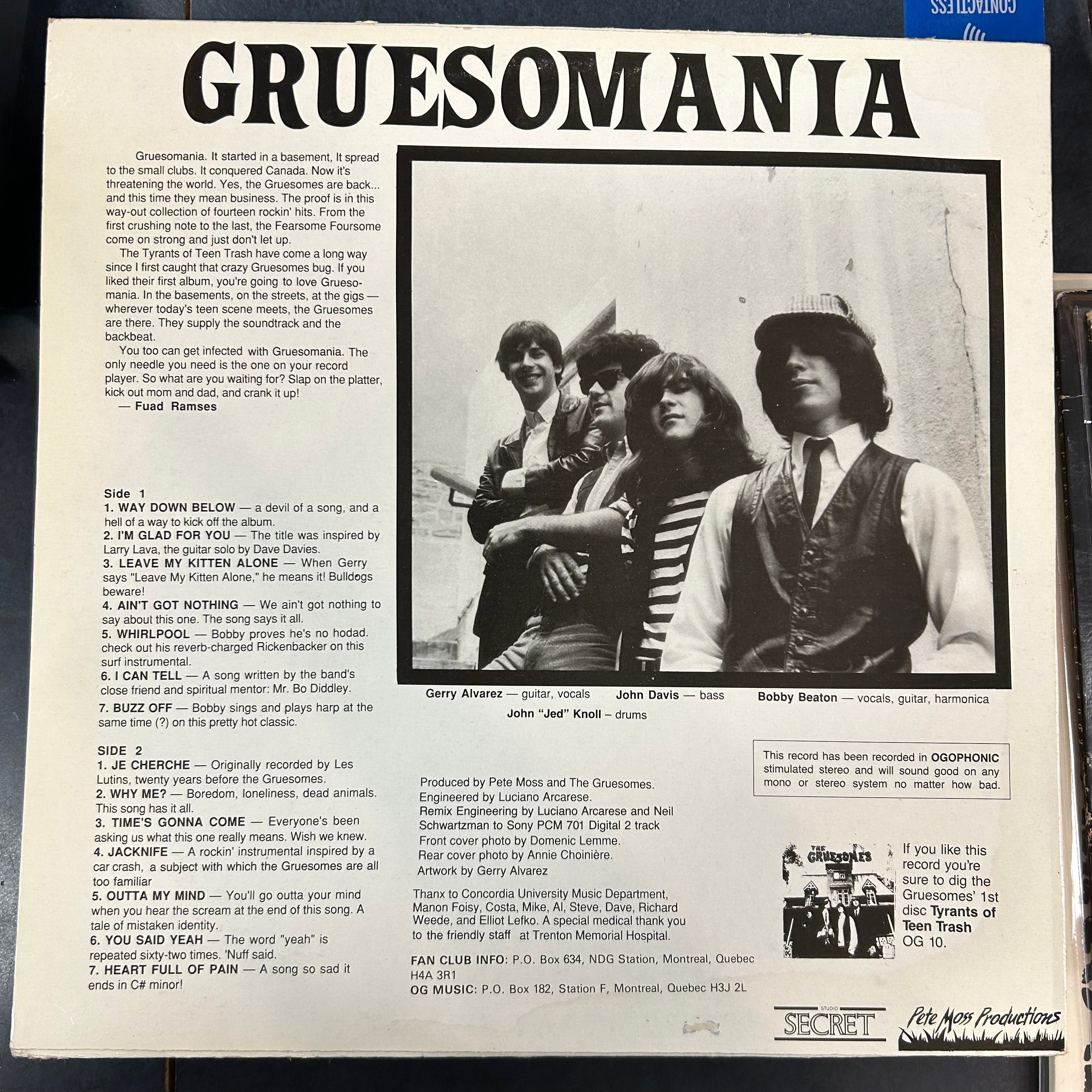 GRUESOMES = GRUESOMANIA (CDN 1987) (USED)