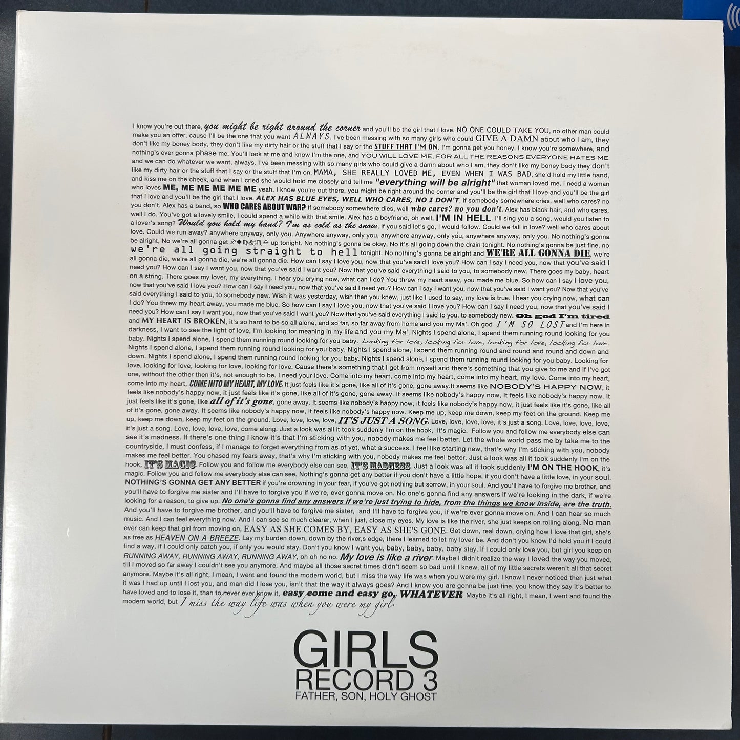 GIRLS = FATHER, SON, HOLY GHOST (US 2011) (USED)