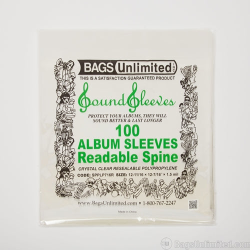 100 ALBUM SLEEVES / READABLE SPINES (BAGS UNLIMITED)