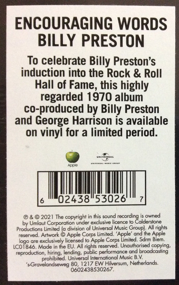 PRESTON, BILLY = ENCOURAGING WORDS (180G)