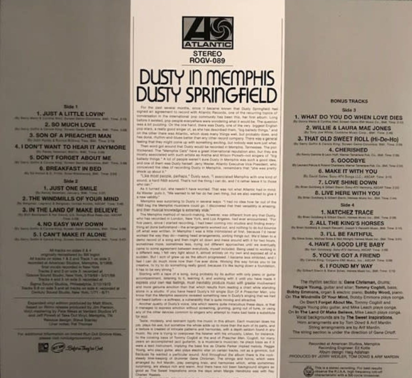 SPRINGFIELD, DUSTY = DUSTY IN MEMPHIS (DLX) /2LP