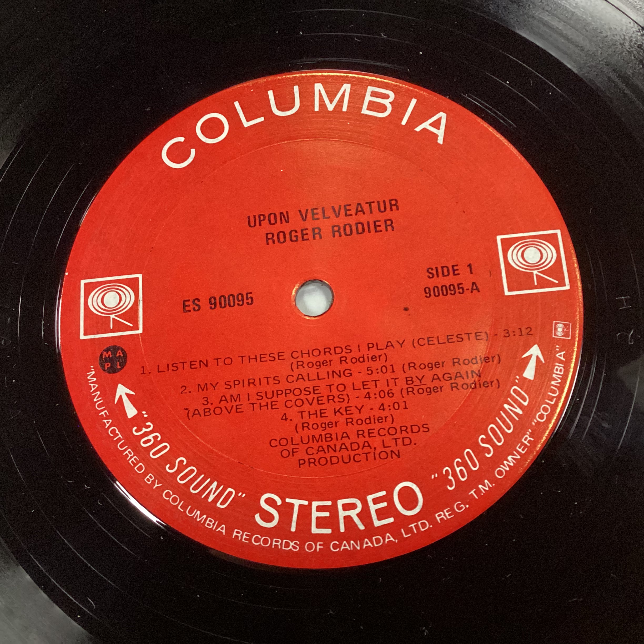 RODIER, ROGER = UPON VELVEATUR (1972 COLUMBIA 2-EYE) (USED)